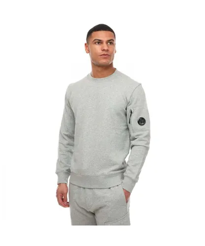 C.P. Company Mens Diagonal Raised Fleece Sweatshirt in Grey Cotton