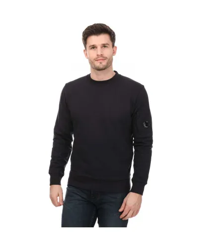C.P. Company Mens Diagonal Raised Fleece Sweatshirt in Navy - Blue Cotton
