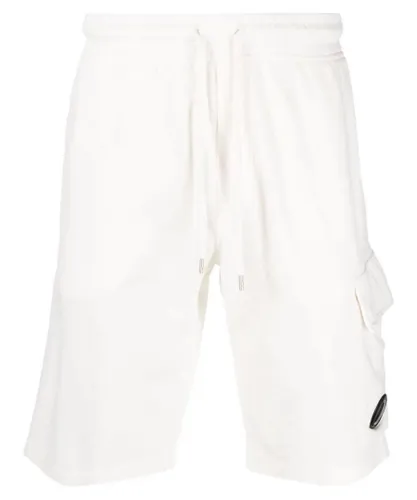 C.P. Company Mens Lens Cotton Shorts in White