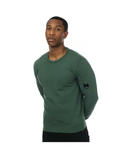 C.P. Company Mens Light Fleece Sweatshirt in Green Cotton
