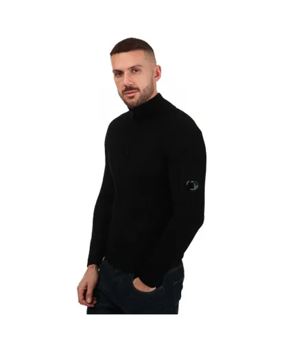 C.P. Company Mens Re-Wool Zipped Knitted Jumper in Black Wool (archived)
