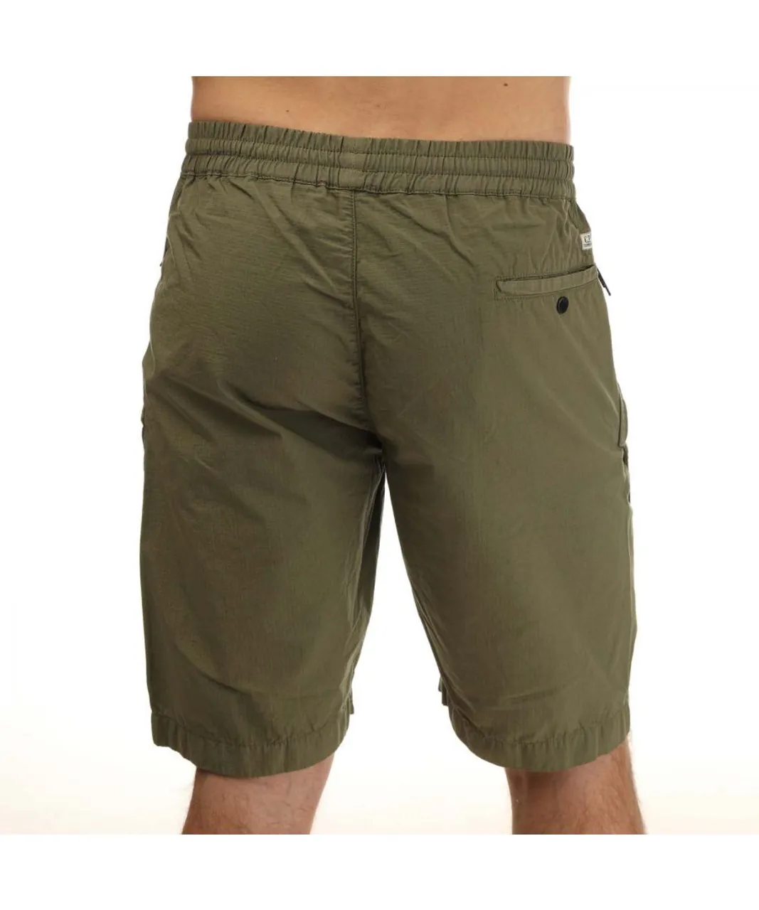 C.P. Company Mens Rip-Stop Shorts in Green Cotton