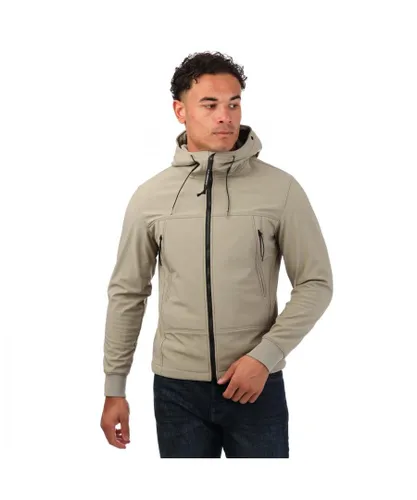 C.P. Company Mens Shell-R Goggle Jacket in Grey - Beige