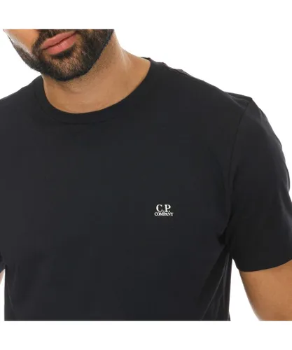 C.P. Company Mens Small Logo T-Shirt in Navy Cotton