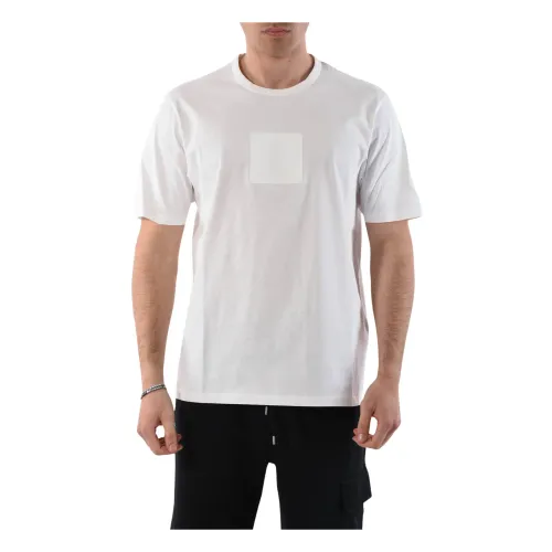 C.p. Company , Metropolis Logo Badge T-shirt Regular Fit ,White male, Sizes:
