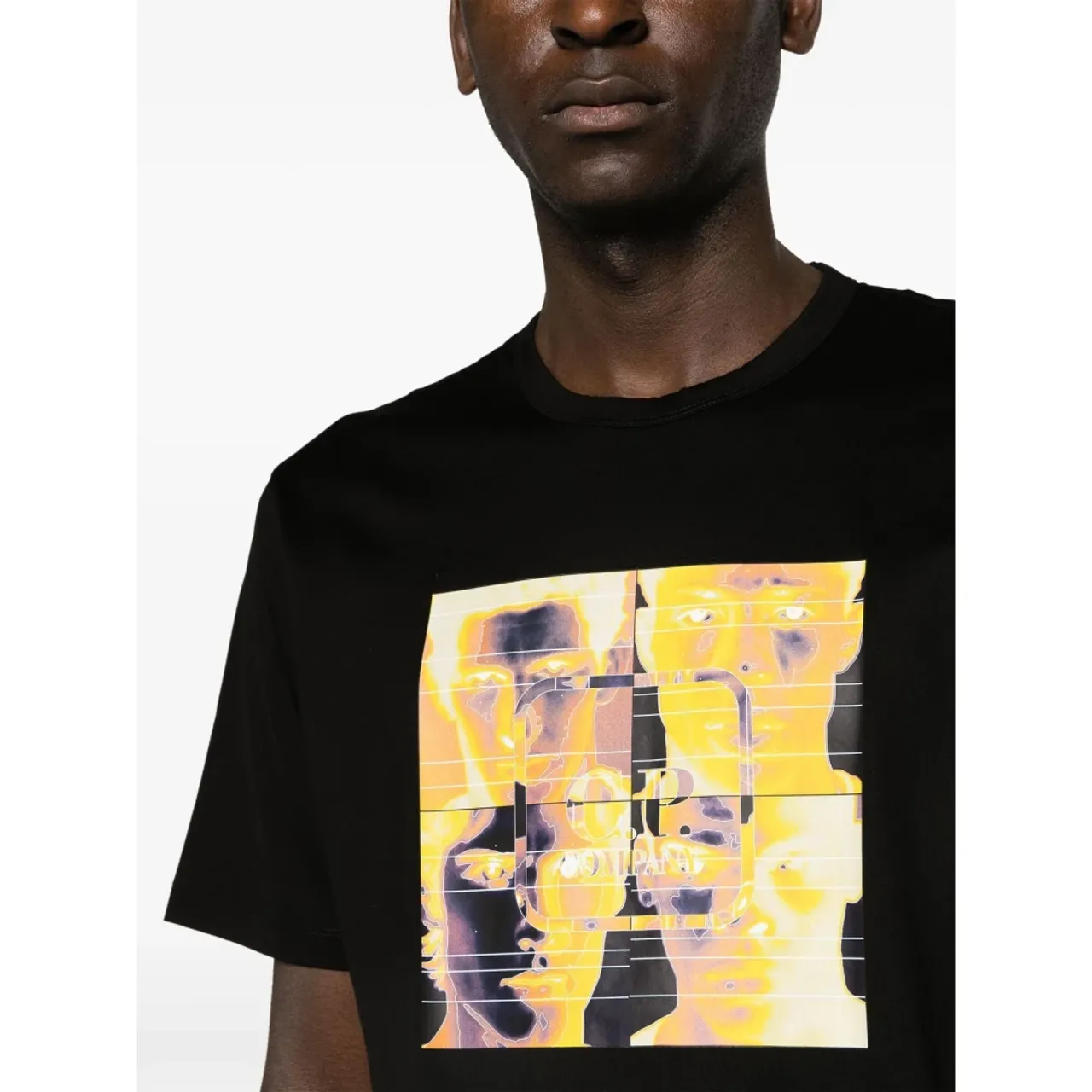 C.p. Company , Metropolis Nero Print T-shirt ,Black male, Sizes: