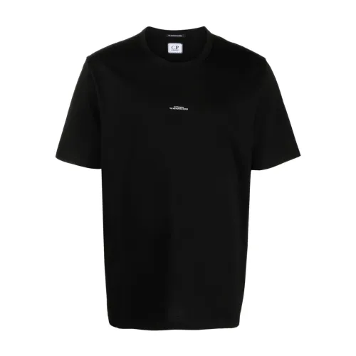 C.p. Company , Metropolis Series Logo Print T-shirt ,Black male, Sizes: