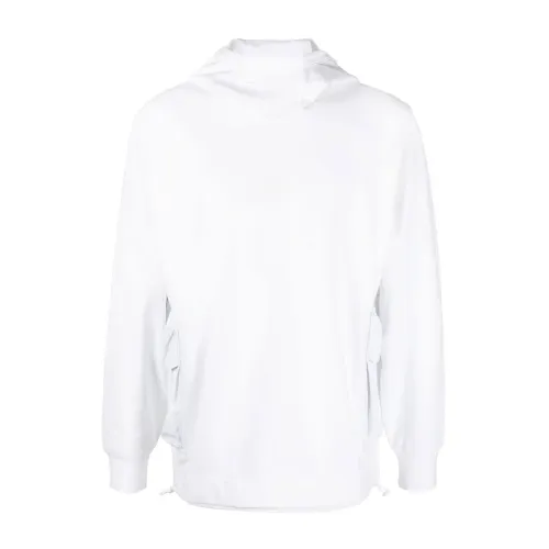 C.p. Company , Metropolis White Sweaters, Cargo-Pocket High-Neck Hoodie ,White male, Sizes: