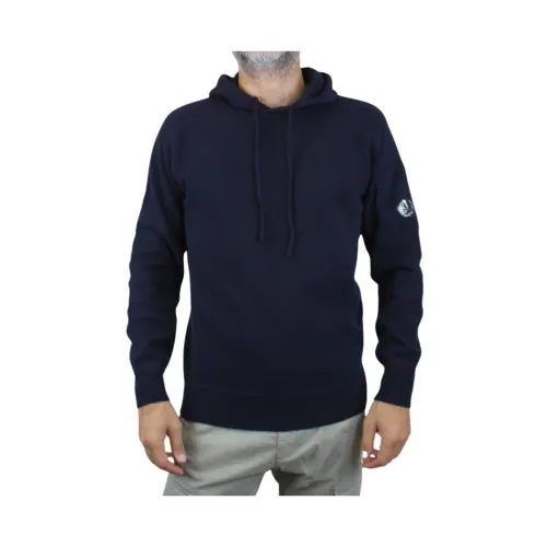 C.p. Company , Navy Blue Hooded Sweatshirt ,Blue male, Sizes: