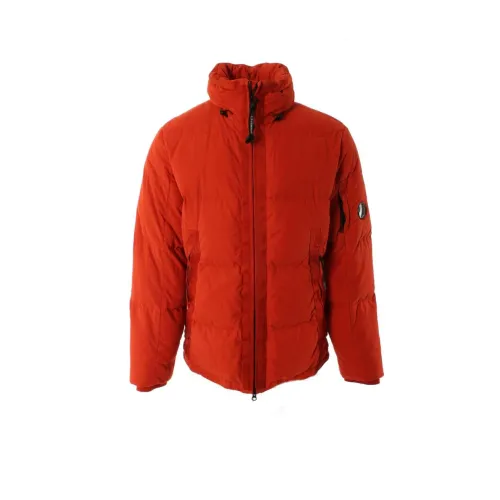 C.p. Company , Orange Down Jacket with Unique Sleeve Detail ,Orange male, Sizes: