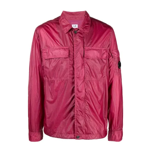 C.p. Company , Raspberry Pink Lightweight Water-Resistant Jacket ,Red male, Sizes: