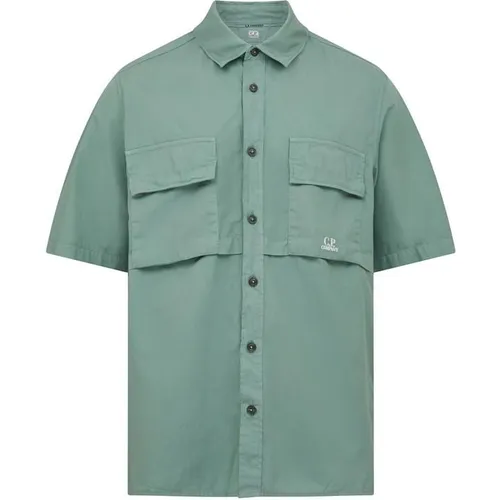 CP COMPANY Ripstop Short Sleeve Shirt - Green