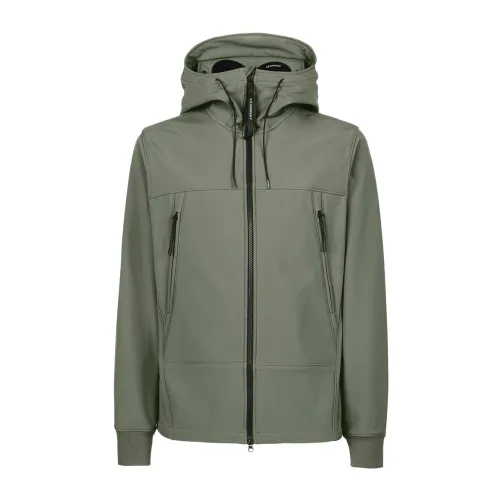 C.p. Company , Shell-R Rain Jacket with Goggle Hood ,Green male, Sizes: