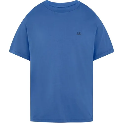 CP COMPANY Short Sleeve Basic Logo T Shirt - Blue