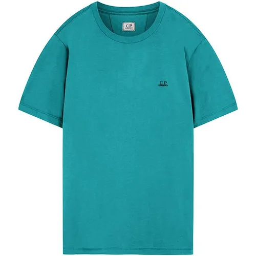 CP COMPANY Short Sleeve Basic Logo T Shirt - Blue