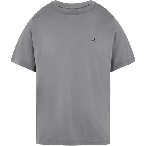 CP COMPANY Short Sleeve Basic Logo T Shirt - Grey