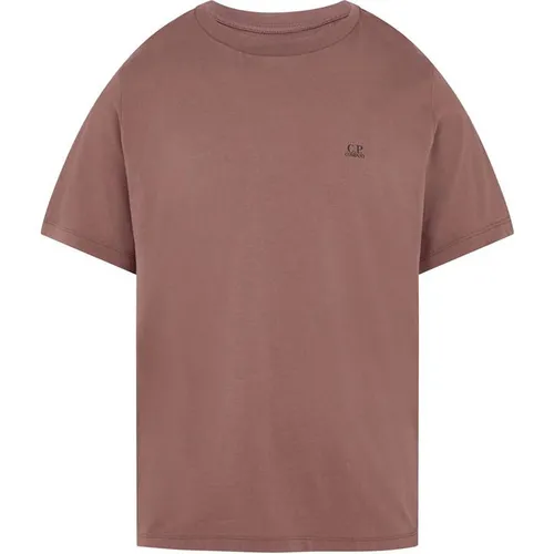 CP COMPANY Short Sleeve Basic Logo T Shirt - Pink