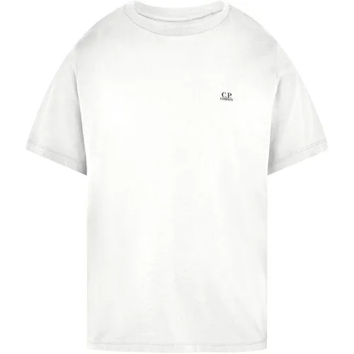 CP COMPANY Short Sleeve Basic Logo T Shirt - White