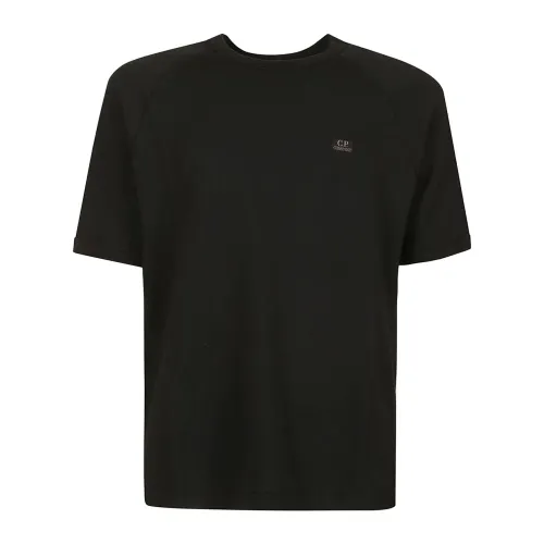 C.p. Company , Short Sleeve Fleece Sweatshirt ,Black male, Sizes: