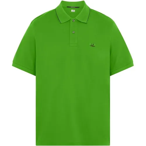 CP COMPANY Short Sleeve Tipped Polo Shirt - Green