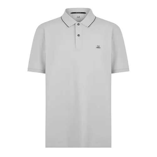 CP COMPANY Short Sleeve Tipped Polo Shirt - Grey