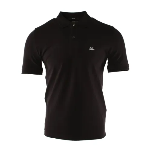 C.p. Company , Slim Fit Black Polo Shirt ,Black male, Sizes: