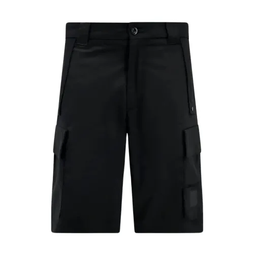 C.p. Company , Stretch Cotton Cargo Shorts in Black ,Black male, Sizes: