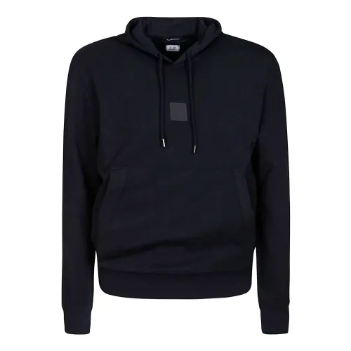 C.p. Company , Stretch Cotton Hooded Sweatshirt ,Black male, Sizes: