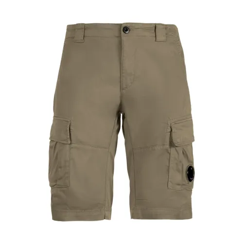 C.p. Company , Stretch Sateen Cargo Shorts ,Beige male, Sizes: