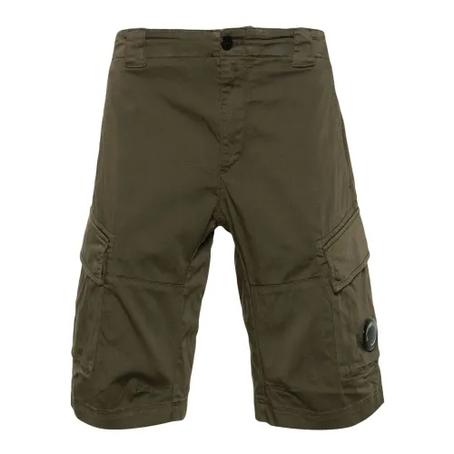 C.p. Company , Stretch Sateen Cargo Shorts ,Green male, Sizes: