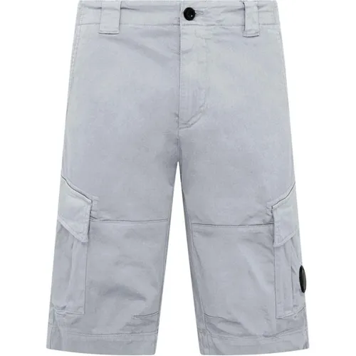 CP COMPANY Stretch Sateen Cargo Shorts - Grey