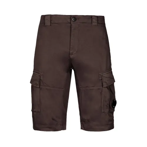 C.p. Company , Stretch Sateen Cargo Shorts in Bracken Brown ,Brown male, Sizes: