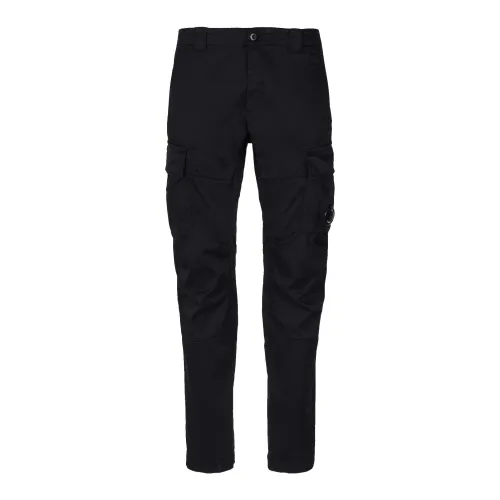 C.p. Company , Stretch Sateen Lens Cargo Pants ,Black male, Sizes: