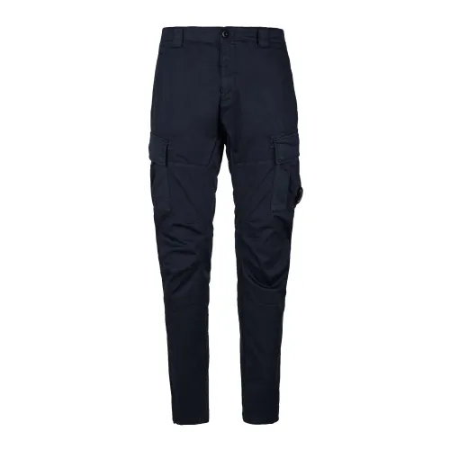 C.p. Company , Stretch Sateen Lens Cargo Pants ,Blue male, Sizes: