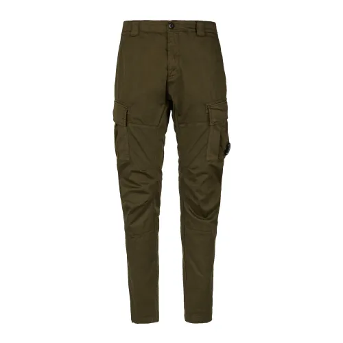 C.p. Company , Stretch Sateen Lens Cargo Pants ,Green male, Sizes: