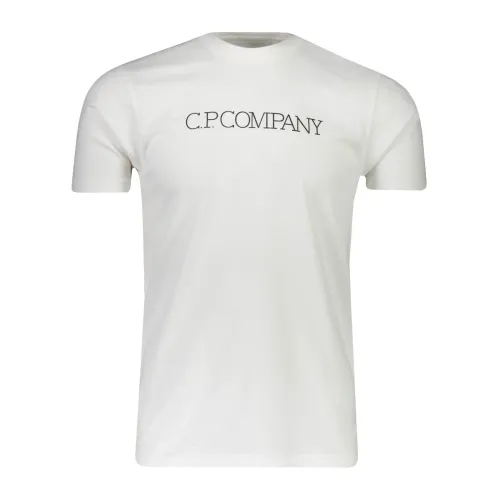 C.p. Company , Stylish Logo T-Shirt ,White male, Sizes: