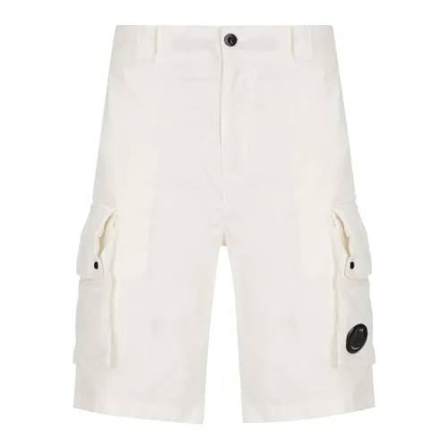 C.p. Company , White Cargo Shorts ,White male, Sizes: