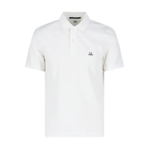 C.p. Company , White Logo Polo Shirt ,White male, Sizes: