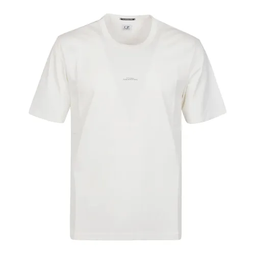 C.p. Company , White Logo Print Jersey T-Shirt ,White male, Sizes: