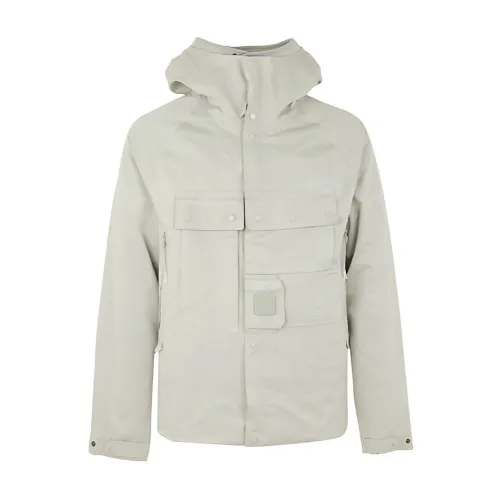 C.p. Company , Windproof Logo Patch Hooded Jacket ,Beige male, Sizes: