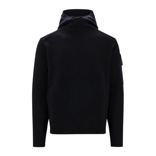 C.p. Company , Wool Blend Hoodie, Stay Warm and Stylish ,Black male, Sizes: