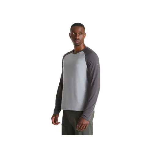 Craghoppers 1st Layer Long Sleeve T-Shirt: Quarry Grey/Black Pepper Ma