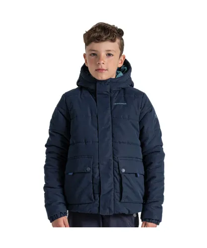 Craghoppers Boys Maro Hooded Relaxed Fit Jacket - Navy