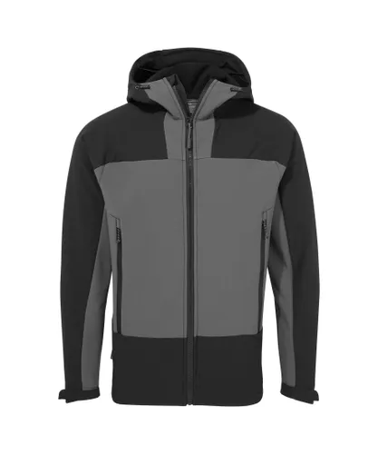 Craghoppers Mens Expert Softshell Hooded Active Soft Shell Jacket (Carbon Grey/Black)