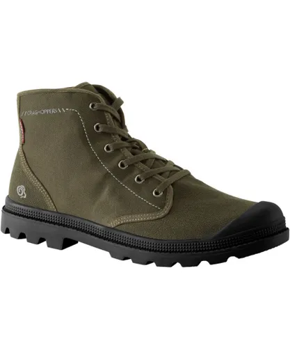 Craghoppers Mens Mono Lightweight Laced Canvas Ankle Boots - Green