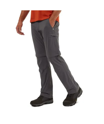 Craghoppers Mens Nosi Life Pro Convertible Zip Off Trousers - Grey Polyamide