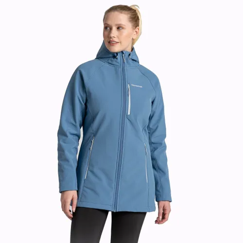 Craghoppers Womens Ara Weatherproof Hooded Softshell Jacket: Teak Blue