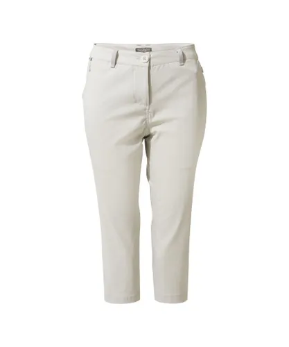 Craghoppers Womens/Ladies Kiwi Pro II Cropped Trousers (Dove Grey) - White