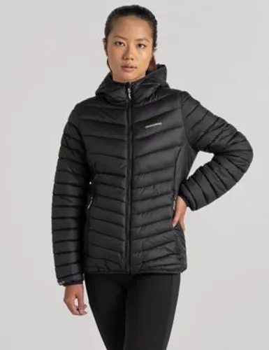 Craghoppers Womens Quilted Hooded Jacket - 8 - Black, Black,Blue