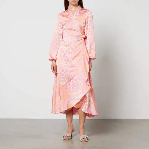 Cras Laracras Printed Silk-Satin Wrap Dress - EU 34/